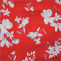 Soimoi Red Rayon Crepe Printed Fabric