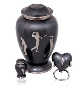 Black Set "Golf" Sports Cremation Urn