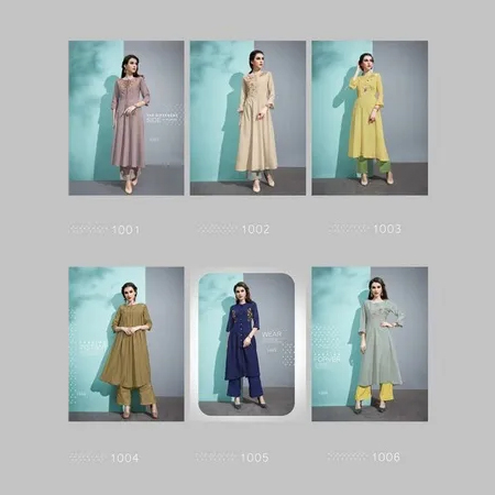 Mix Designer Cotton Embroidered Kurti