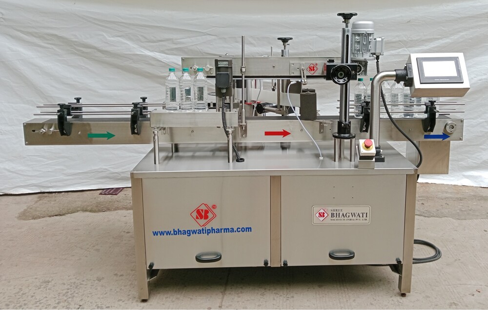 Automatic Front and Back Labeling Machine - Stainless Steel, 8x7x5 Feet, Up to 80 Products Per Minute | Eco-Friendly, High Efficiency, PLC Control, Touch Screen