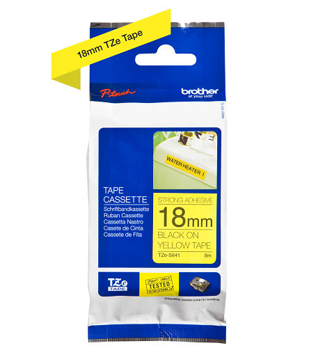 Brother Genuine Black on Yellow P-Touch Tape(TZe-S641)