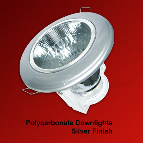Polycarbonate Downlights Silver Finish