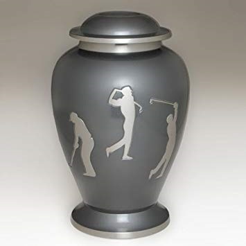 Beautiful Etched Golf Memorial Cremation Urn