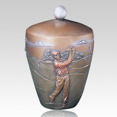 Beautiful Etched Golf Memorial Cremation Urn