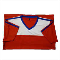 Plain School T-shirt - Cotton Blend, M Size | V-neck Design, Red & White, Cool Dry & Quick Dry Features