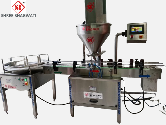 Automatic Auger Type Powder Filling Machine - Stainless Steel, Adjustable Conveyor Height 800-850 MM | 17 Bottles/Minute Output, PLC Control, 1 Year Warranty