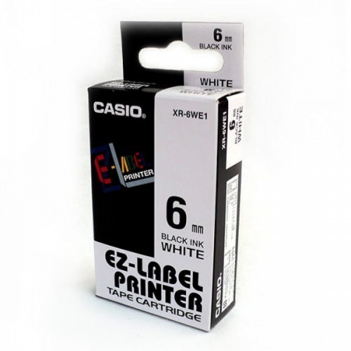 6mm Black on White Casio Tape(CG83)