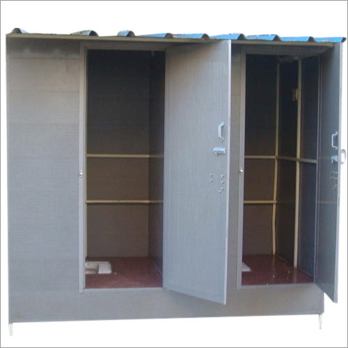 Portable Mobile Toilet - FRP Material, 2 Compartment Design, Grey Color | Easily Portable, No Assembly Required