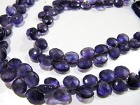 Natural Amethyst Heart Shape Faceted Beads Size 9-10 mm Strand 10 Inches