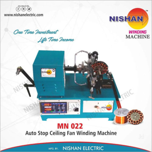 Blue Semi Auto Ceiling Fan Winding Machine