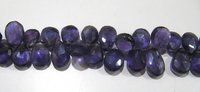 Natural Amethyst pear Shape Faceted Beads 8x12mm To 9x14mm Strand 10 Inches