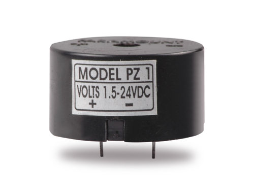 DC Buzzer 27 mm - Electromagnetic Relay, Black Color, Low Power Contact Load | 1-Year Warranty, PCB Mountable for Fire Alarm and Security Applications