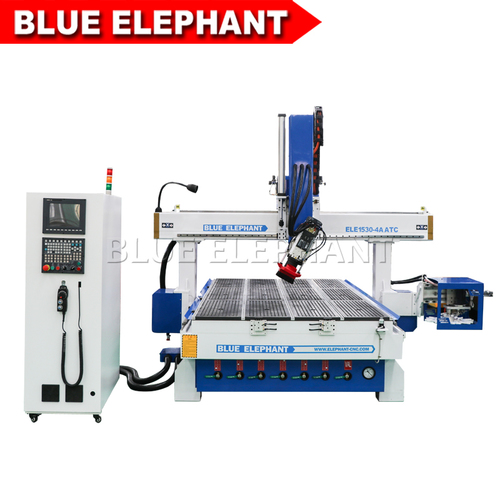 4 Axis Ele 1530 Atc 3d Cnc Router On Promotion With Rotary Spindle Dimension(l*w*h): 3700*2140*1950mm Millimeter (Mm)