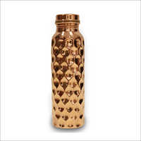 Copper Hammered Bottle - Copper Material, Round Shape, Opaque Brown Color | Anti-bacterial, Attractive Design, Easy Cleaning, Durable Quality