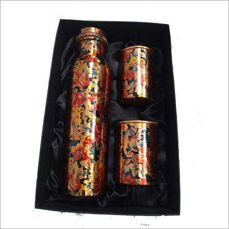 Copper Bottle with Glass Set