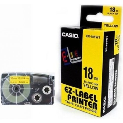 18mm Black on Yellow Casio Tape(G12)
