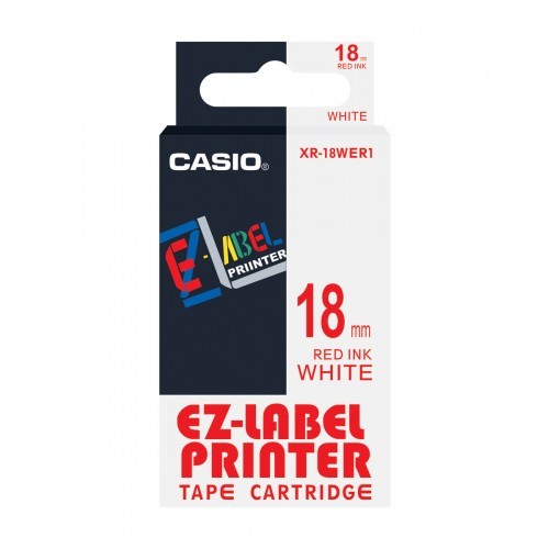 18mm Red on White Casio Tape(G25)