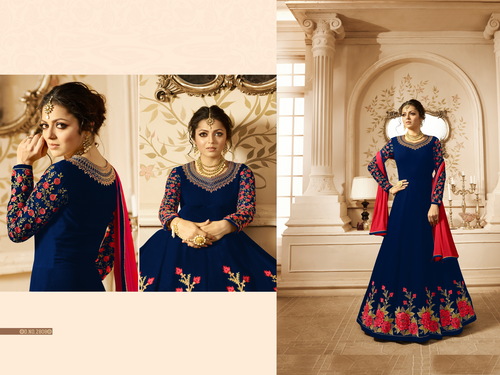 Navy Blue Designer Anarkali Suit
