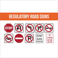 Regulatory Road Signage - Ms Material, Sizes From Small To Large, Red & Black Finish | Versatile Application For Diverse Road Signage Needs