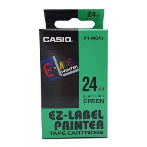 24mm Black on Green Casio Tape(CG73)