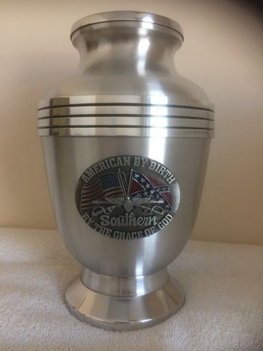 Oval Dixie Southern Adult Solid Aluminum Cremation Urn