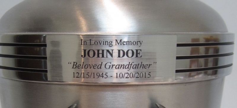 Oval Dixie Southern Adult Solid Aluminum Cremation Urn