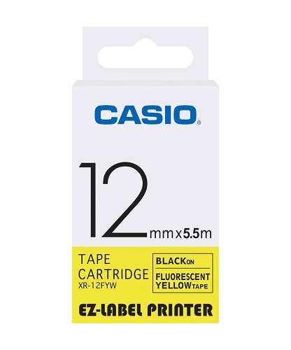 12mm Black on Yellow Casio Tape(CG48)