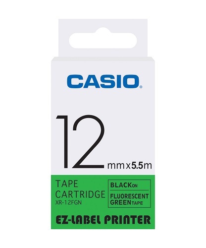 12mm Black on Green Casio Tape(CG49)