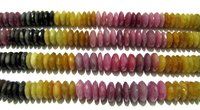 Natural Multi Sapphire German Cut Rondelle Faceted Shape Beads