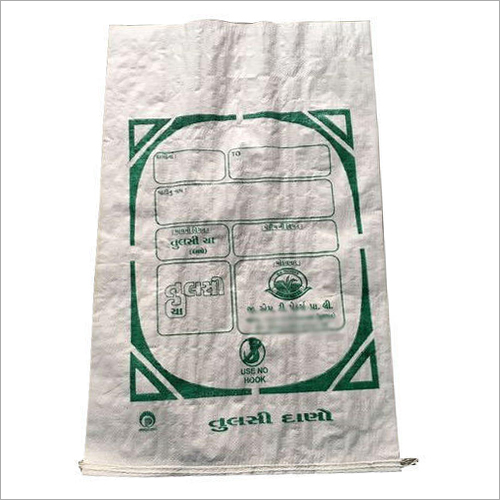 White And Green Flexo Printed Pp Bag