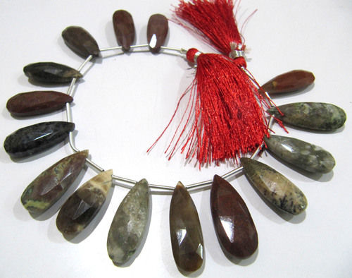 Natural Blood Agate Pear Shape Faceted Briolette beads 10x20mm To 12x24mm