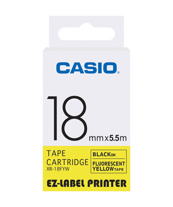 18mm Black on Yellow Casio Tape(CG52)