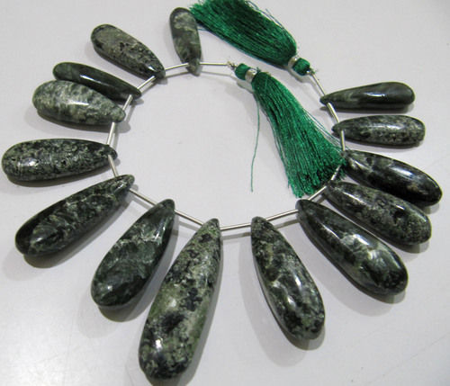 Natural Seraphinite Pear Shape Plain Smooth Briolette beads