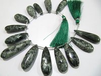 Natural Seraphinite Pear Shape Plain Smooth Briolette beads