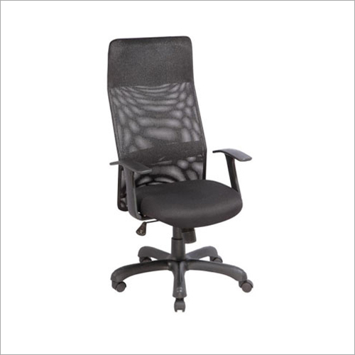 Office Mesh Chair - Leather & Stainless Steel, Polished Black Finish | Durable, Corrosion Resistant, UV Resistant, Easy to Install, Moisture Proof, Chemical Resistant
