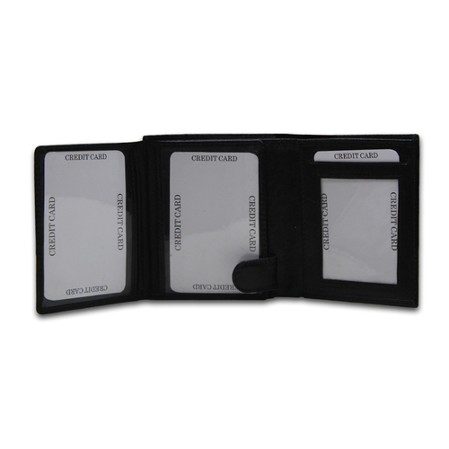 Men RFID Genuine Leather Standing Wallet