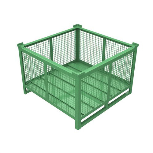 Mesh Storage Bin - Mild Steel, 1200 x 800 mm, Green | Industrial Storage Box, Customisable Shape, 1 Ton Capacity