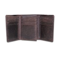 Men RFID Genuine Leather Tri-Fold Wallet