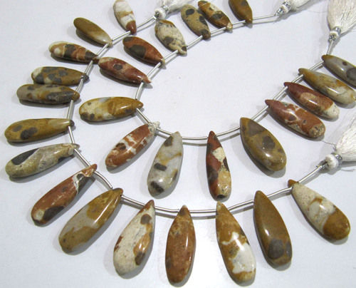 Natural Camel Jasper Pear Shape Plain Smooth Briolette beads