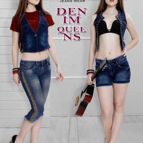 Blue And Red And Black Capri