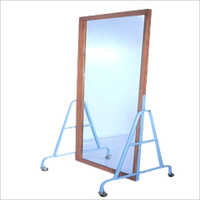 Postural Training Mirror - Wooden Frame, Variable Dimensions, Brown Color | Durable Frame, Stable Metal Support, Easy Mobility, Full-length Mirror, Superior Quality Casters