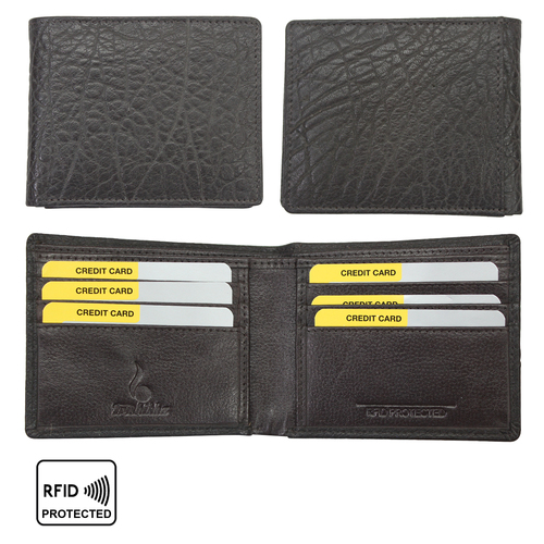 Men Genuine Leather RFID Slim Wallet