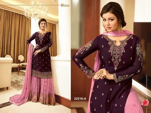 Pink And Purple Designer Salwar Suit