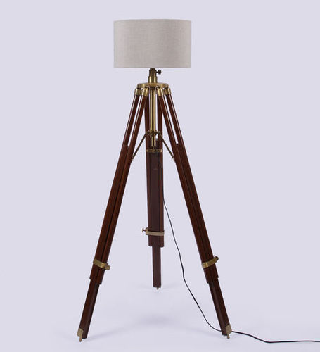 Studio Wooden Base Tripod Floor Lamp Power Source: Electric