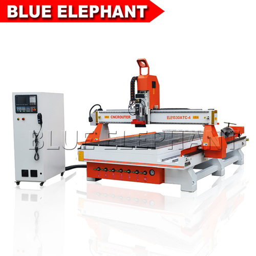 Jinan 1530 Atc 4 Axis Cnc Router, Cnc Wood Router Engraving Machine For Mold, Door, Cabinet, Cylinder Dimension(L*W*H): Customized Millimeter (Mm)
