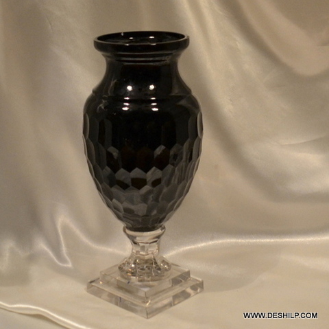 Crystal Cutting Glass Vase Bottom Diameter: 16.5  Centimeter (Cm)