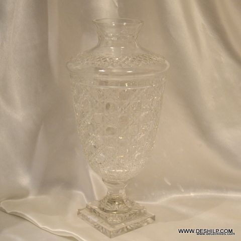 CRYSTAL GLASS FLOWER VASE