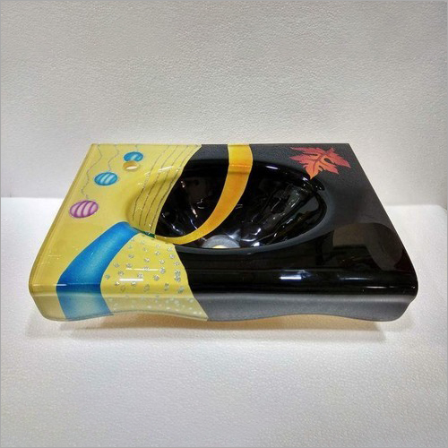 Glass Basin - Tempered Glass 40x30x15 cm, Black Glossy Finish, Wall-Mounted, Elegant Durable Design