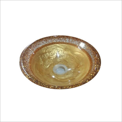 Stylish Resin Basin Sink - Resin 400mm Diameter x 150mm Depth Gold | Stylish Design Durable Smooth Glossy Surface Easy Installation