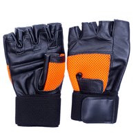 Gym Gloves With Wrist Support - Leather, Half Finger, Multi Colour | Breathable, Plain Pattern, A-grade Foam Padding, Stylish Design